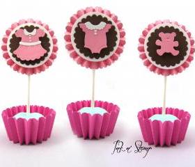 Party Decoration Completely Custom Adorable Baby Shower Cupcake Toppers 